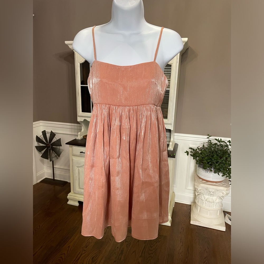 Lovers + Friends Formal Cocktail Mini Dress Dusty Rose W/ Shimmer XS Stunning! - Picture 2 of 13
